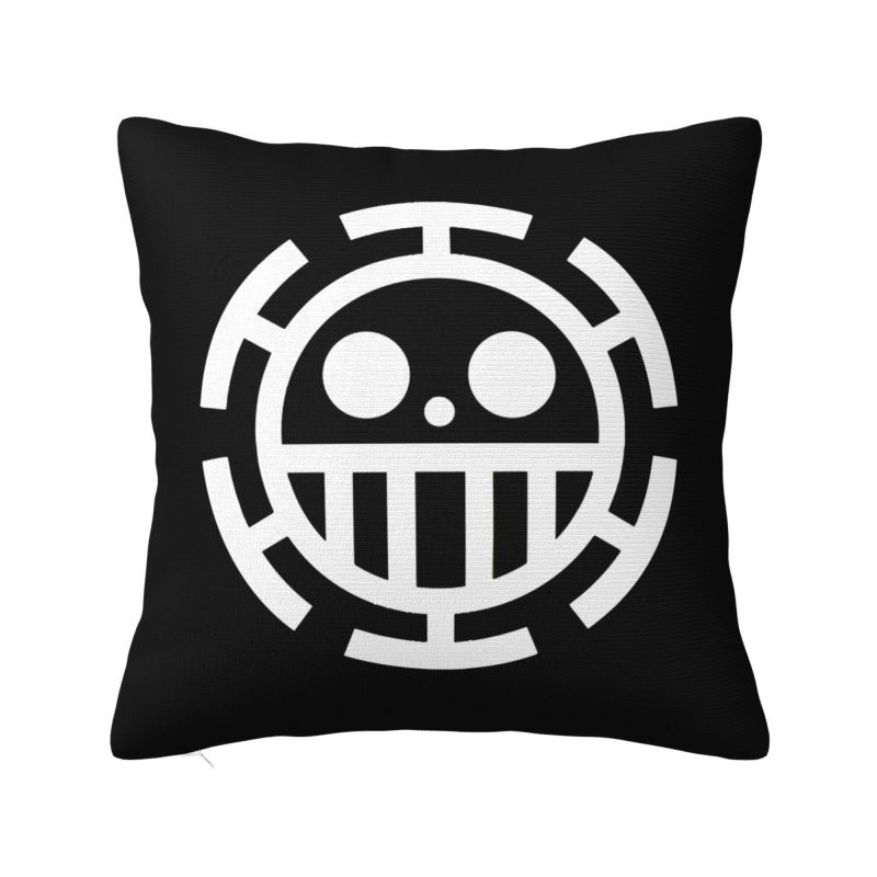 Custom Modern One Pieces Luffy Anime Cushion Cover for Sofa Soft Pirate Skull Manga Pillow Case