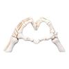 Skeleton Heart Hands Figurine Resin Love Gesture Statue Gothic Heart Shape Skeleton Hands Ornament for Home Halloween Desktop Decor