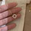S925 Diamond Sunflower Necklace - Chic Light Luxury Clavicle Chain for Women, Skin-Whitening, Non-Fading
