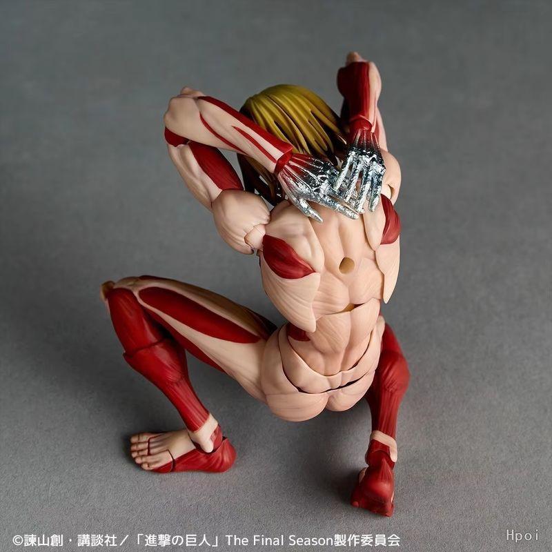 New Attack On Titan Amazing Yamaguchi Revoltech Nr068 Female Titan Annie Leonhart Figures Pvc Figurine Collection Model Toy Gift
