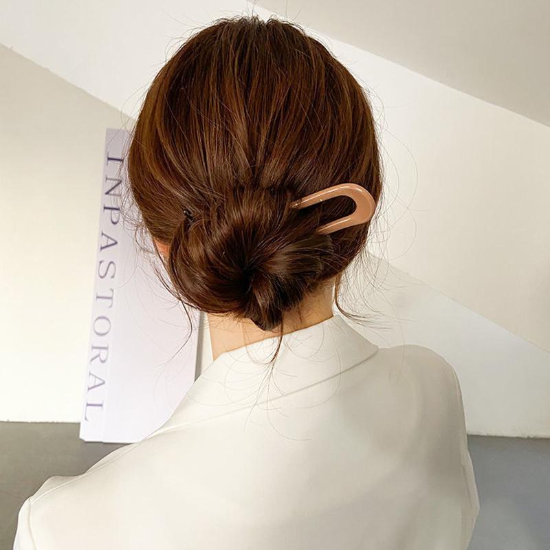 1Pc U-shaped Minimalist Hairpin Fashion Hair Sticks Women's Plastic Women Headwear Accessories