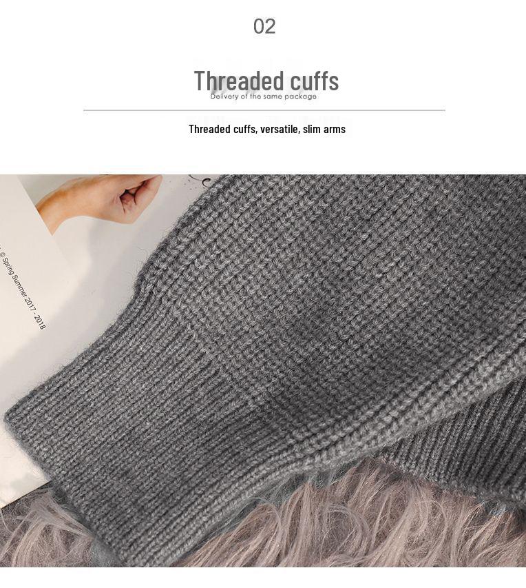 2025 Retro Denim Collar Knit Cardigan: Women's Loose Fake Two-Piece Short Design