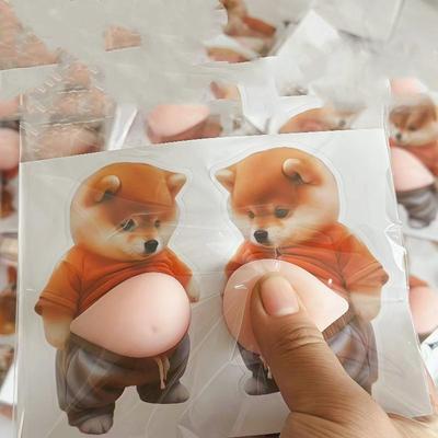 3D Cute Puppy Sticker Squeezeable Shiba Inu Phone Case Decoration Children'S Birthday Party Favor Festival Supplies