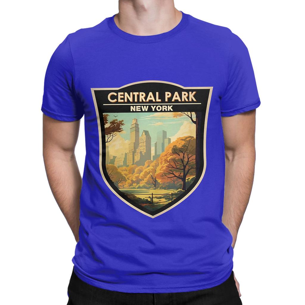 Central Park Travel Art Badge Graphic 100 Cotton TShirt central park season 3 Tops Tees For Unisex