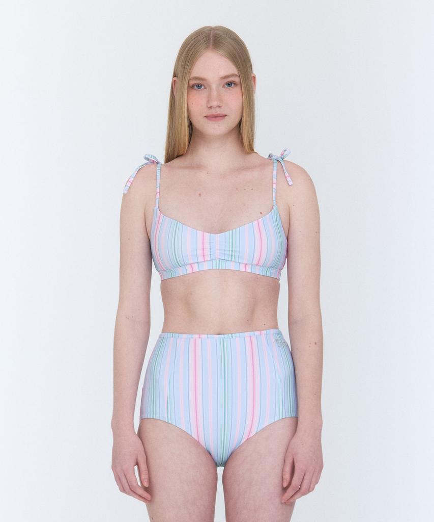 Lupeulupeu High Reversible Bikini Bottom [Milky Stripe Blue Cloud]