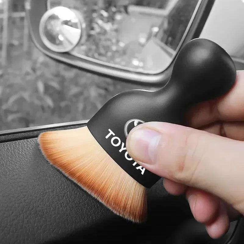 Car Interior Cleaning Soft Brush Dust Remover Auto Accessories for Toyota GR TRD Yaris Hilux Corolla Prius Avensis Emblem Auris Rav4