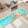 1 Stück Küchenteppich mit Seestern-Druck, weiche Anti-Ermüdungs-Komfortmatte, wasserdichter, rutschfester Bodenmatten-Läuferteppich, Überwurfteppich für Wohnzimmer, Schlafzimmer,