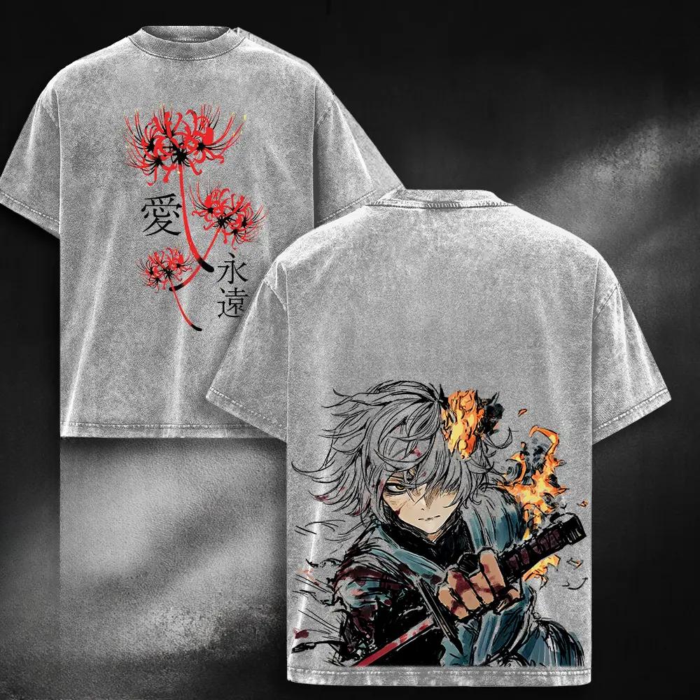 Hell's Paradise Gabimaru Graphic Tshirt Men Women Clothing Short Sleeve Cotton T-shirts Washed Tee Harajuku Male Casual T Shirt