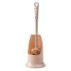 Long Handle Toilet Brush with Anti-Slip Grip, Silicone Bristles Curved Double Head Cleaning Brush for Deep Cleaning Stain