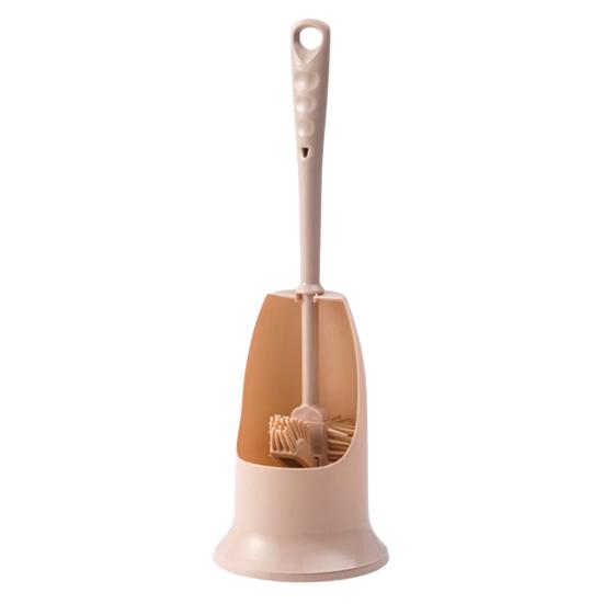 Long Handle Toilet Brush with Anti-Slip Grip, Silicone Bristles Curved Double Head Cleaning Brush for Deep Cleaning Stain