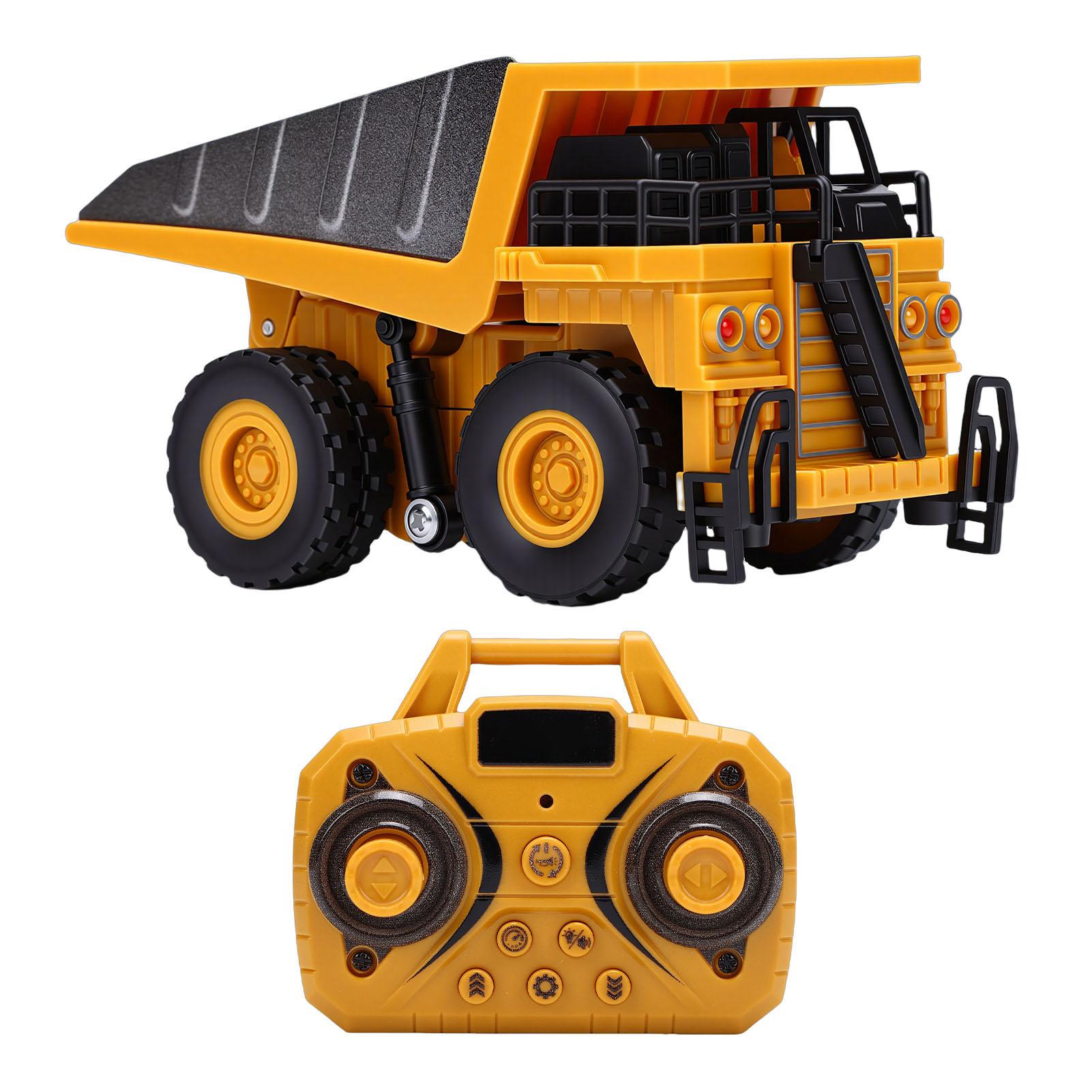 1 64 RC Dump Truck Toy Mini Bluetooth App Control Desktop Model Engineer Truck 2.4GHz Remote Control Construction жёлтый