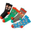 Cotton Plus Size Mid-Calf Fashion Socks - European & American Style Christmas Dog Design for Men & Women