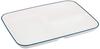 Pearl Metal Fuchisai Square Divided Plate, LL, White and Navy, K-6336