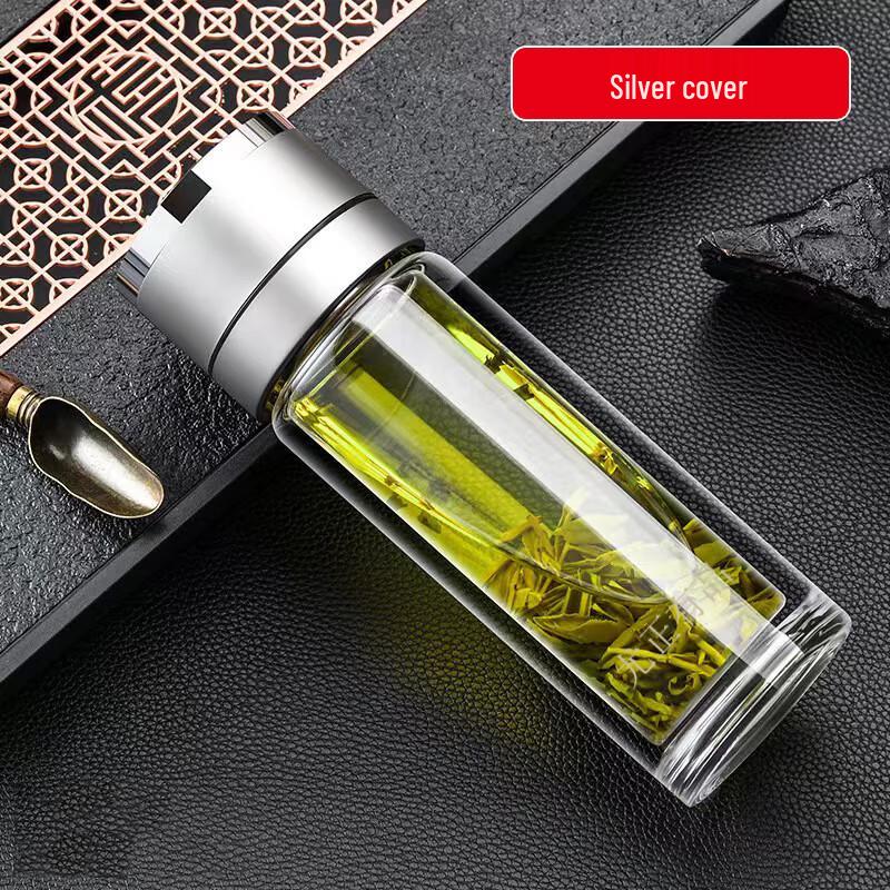 Youzheng Youpin 260ML Double-Layer Tea Infuser Glass Bottle 2-pack