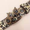 Women's Men's Oversized Belt Leopard Print Rhinestones Embellished Rivets Accent Western Girdle for Hip Hop Event