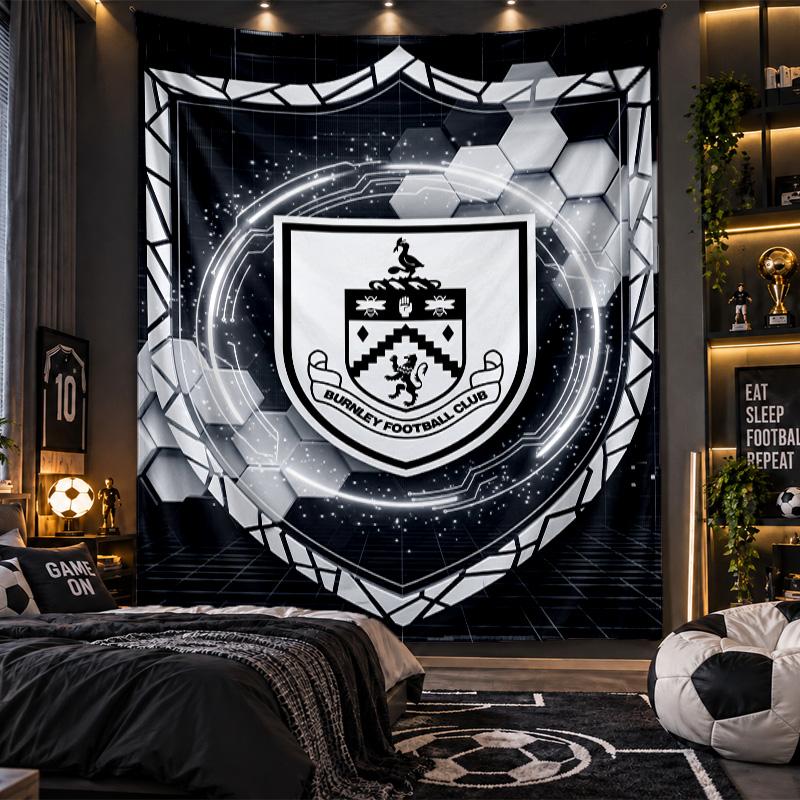 Wall Hanging Tapestry Burnley Football Print Cloth for Living Room Bedroom Home Decor