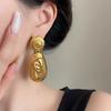 New Personalized And Exaggerated Metal Earrings Women's Light Luxury Retro Gold Earrings Fashionable Punk Jewelry Accessories