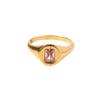 European and American Retro Zircon Ring for Women - 18K Gold Plated Stainless Steel Fashion Jewelry
