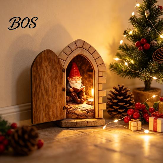 Unique Gifts for Home Decor Fairy Gnome Door Tabletop Ornament, Mini Wooden Elf Figurine, Whimsical Smooth Craft Ornaments Tale Garden Decor, Magical