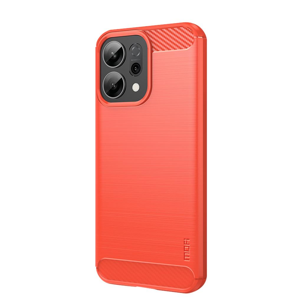For Oppo Reno14 5G (Global) Back Cover MOFI Brushed Texture Carbon Fiber Soft TPU Case