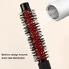 Black Round Barrel Hair Comb Hair Styling Hair Brush Nylon Comb Cylinder Curly Hair Comb Aluminum Tube Salon Tools Barber Gift