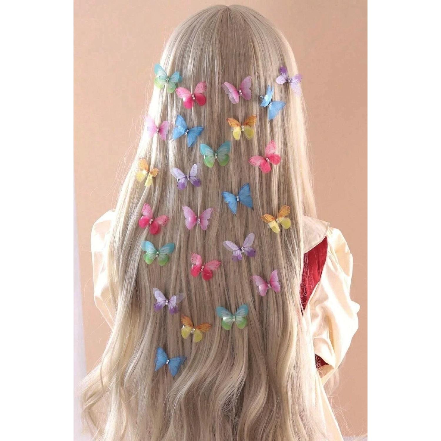 

4-piece Colorful Butterfly Realistic Fabric Buckle чистий