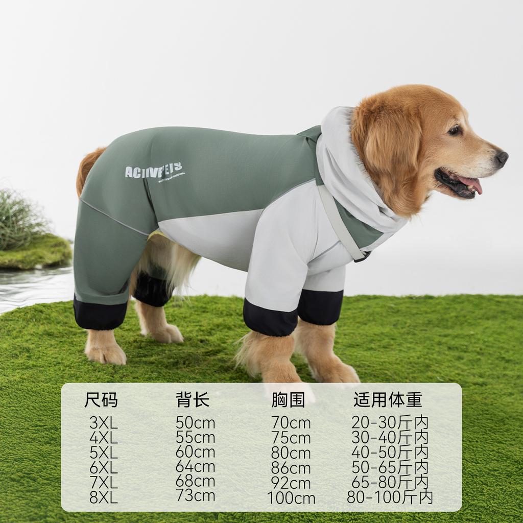 All-Inclusive Waterproof Dog Raincoat For Large Dogs, 4-Legs Full Body Pet Rain Jacket For Golden Retriever Border Collie