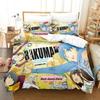 Bakuman Beding Set Printed Bed Linen Set With Pilowcase Soft Duvet Cover Soft Single Double Quen Super King-Sized Dimensionsd Dimensions Adult People