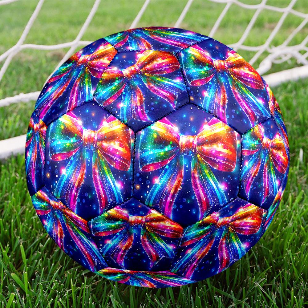 1 Stück Regenbogen Fliege Thema Fußball, Größe 5, Leichtes PVC, Fußball für das Training im Freien, Geschenk j61463