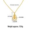 Elegant Gourd Pendant Necklace & Sand Gold Stud Earring Set for Women - Inlaid Diamond & Long-lasting Color Jewelry