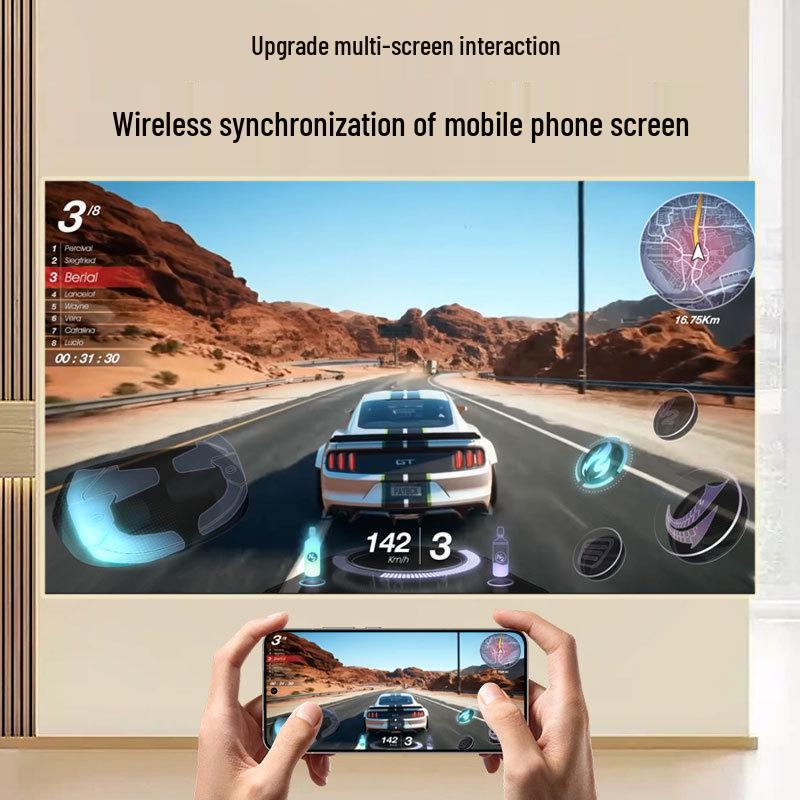Ultra HD Portable 1080p Projector with Manual Focus for Daytime Use