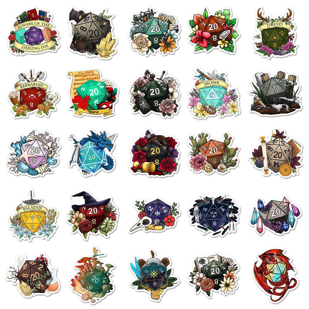 10/30/50pcs Game Dragon Dice Cartoon Stickers Cool Graffiti Decals Decorative Suitcase Phone Motorcycle Waterproof Sticker Toys