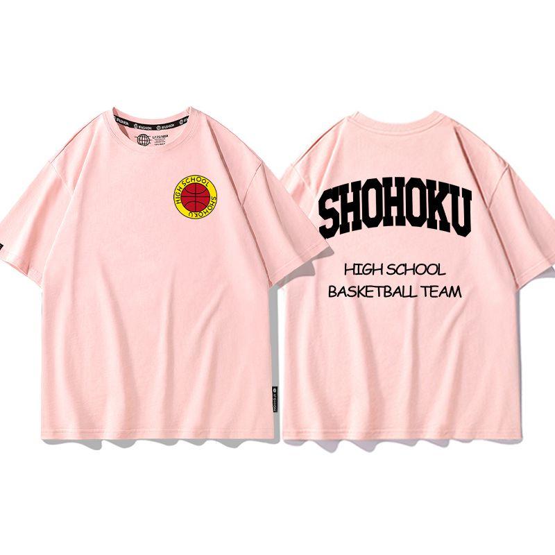 Cool anime Slam Dunk cartoon short-sleeved T-shirt for men summer front and back print loose clothes around Yukawa Kaede