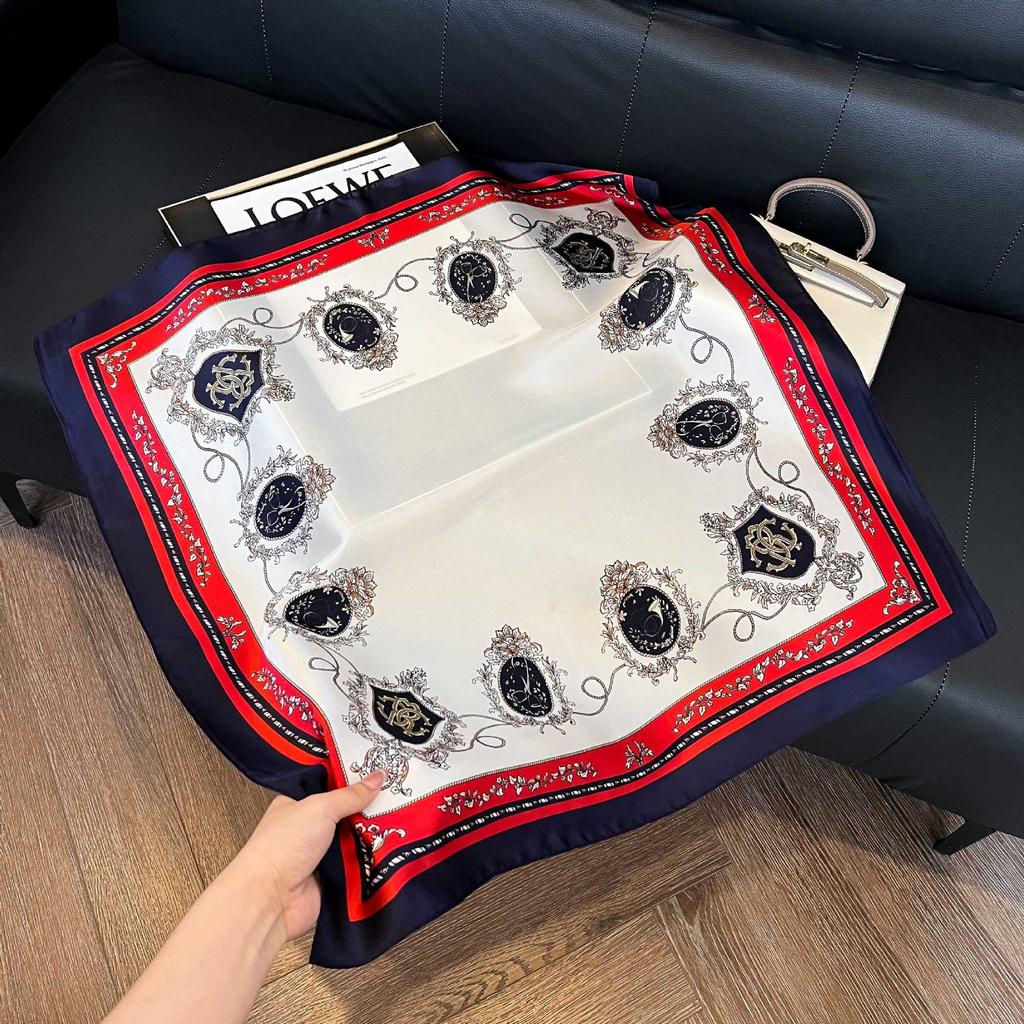 European and American style scarf square scarf imitation silk 71cm retro cashew print literary headband suit with decorative scarf