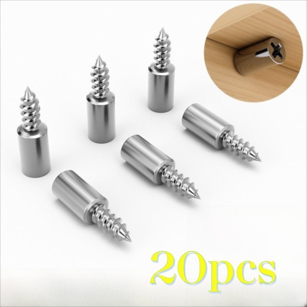 20pcs Nonslip Cross Self-tapping Screw Rubber Sleeve Glass Partition Nails Home Wardrobe