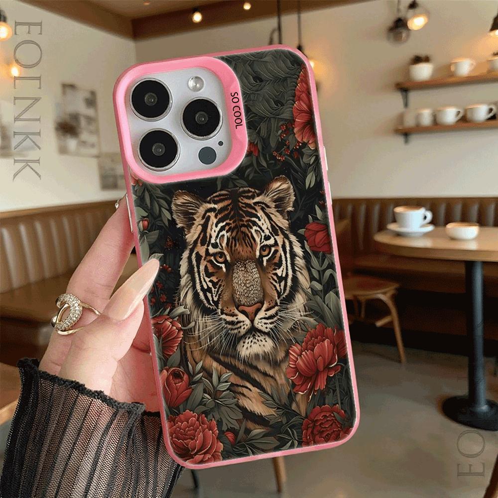 Tiger in Red Floral Jungle Phone Case for Redmi Note 15 14 13 12 11 10 9 Pro Plus Anti-Scratch Premium Hard Cover