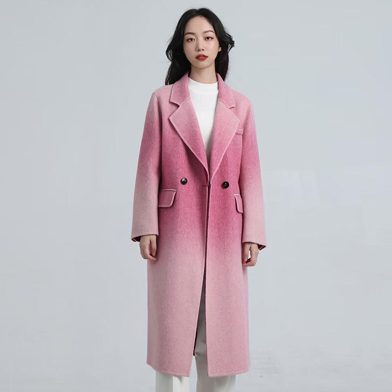 Fengxun Women's Double-Sided Wool Blend Coat