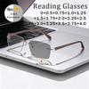 Light Luxury Photochromic Presbyopia Glasses Business-Style Frameless Fashion Ultra-Lightweight High-Definition Reading Glasses