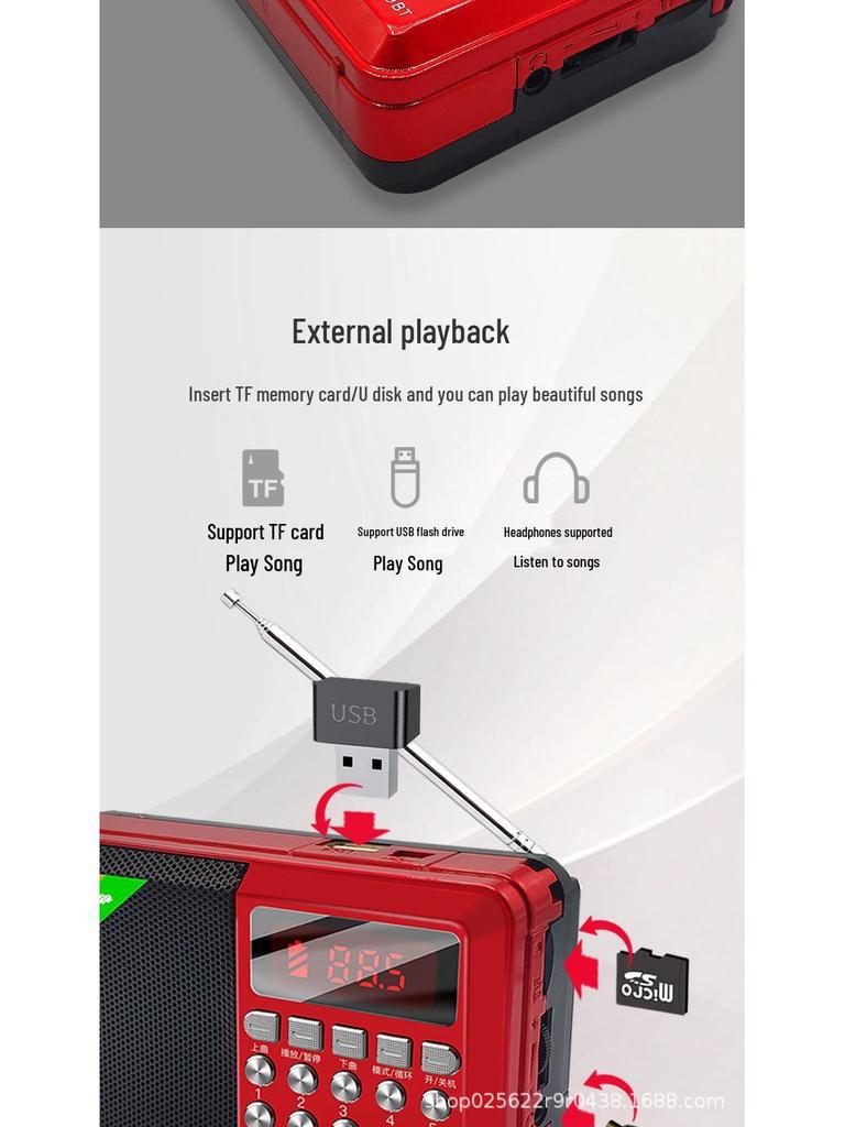 Senioren Bluetooth Karten-Spielradio & Opernspieler KK69BT