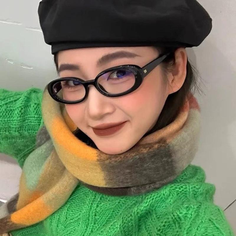 Oval Shape Men’S Eyewear Frames Korean Style Anti Blue Light Women'S Glasses Frame Decorative Glass