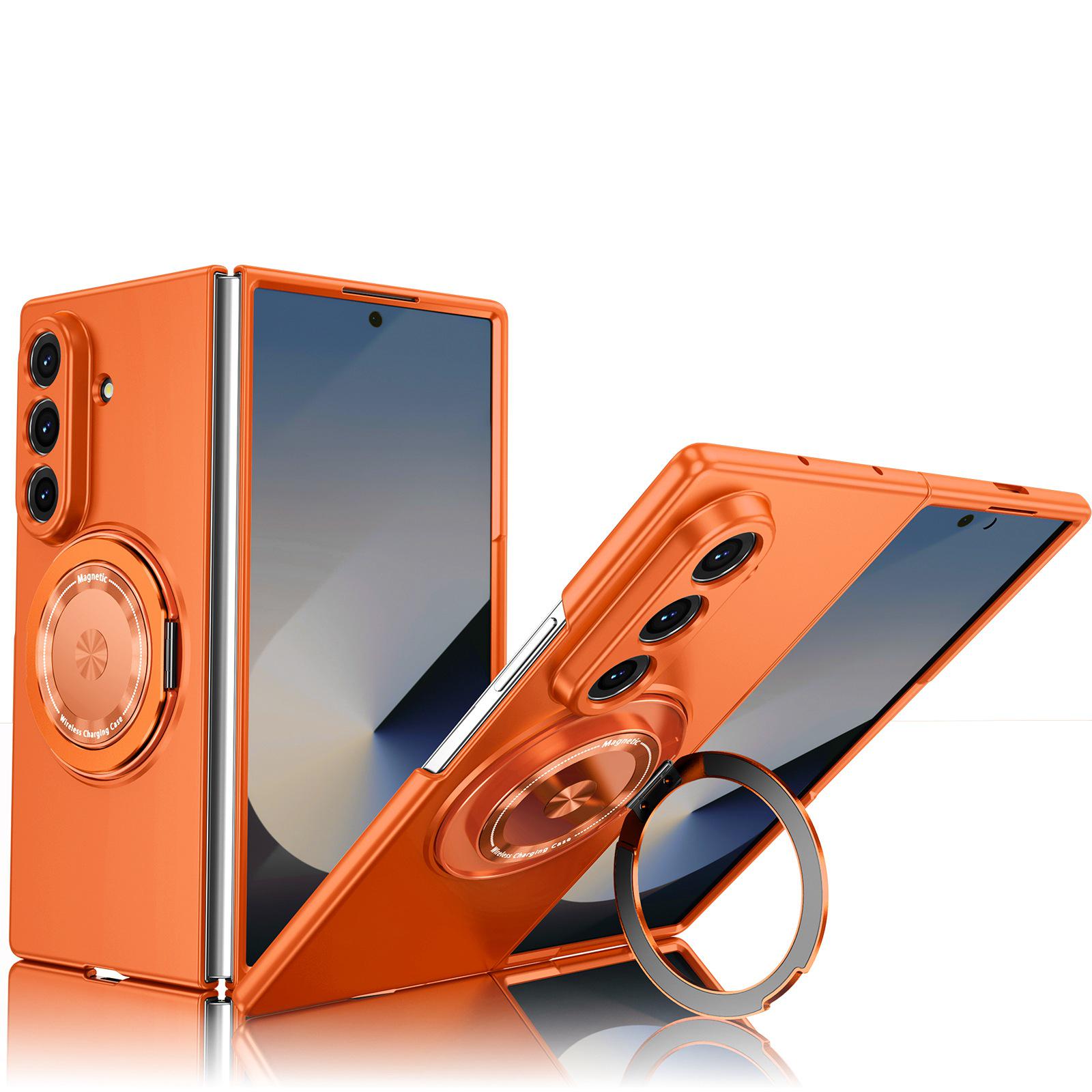 

Samsung ZFold7 Skin-Feel Magnetic Stand Case, 360° Rotation, Wireless Charging, ZFold6/5 Compatible Samsung Z Fold 4 помаранчевий