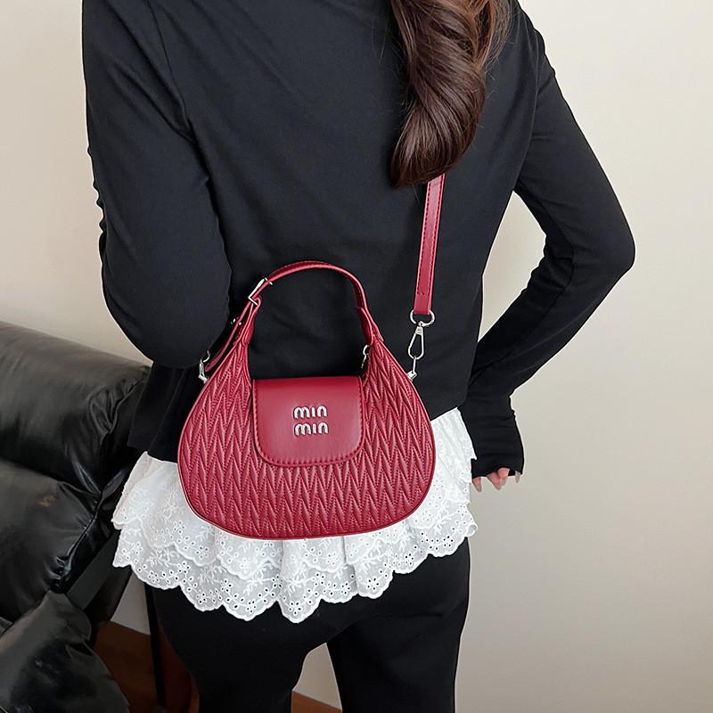 Shape Crescent Solid Color Single Shoulder Crossbody Bag Handbag Fashion Women