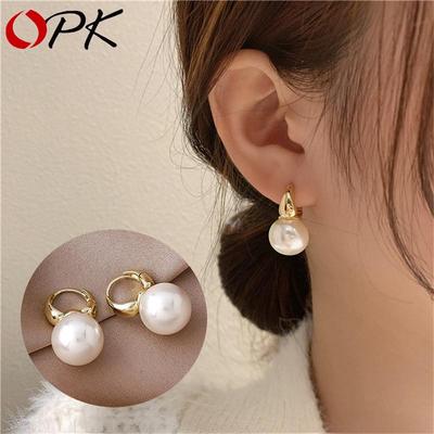 Cute Imitation Pearl Hoop Earrings for Women, Minimalist Drop Earrings, Wedding Fashion… More