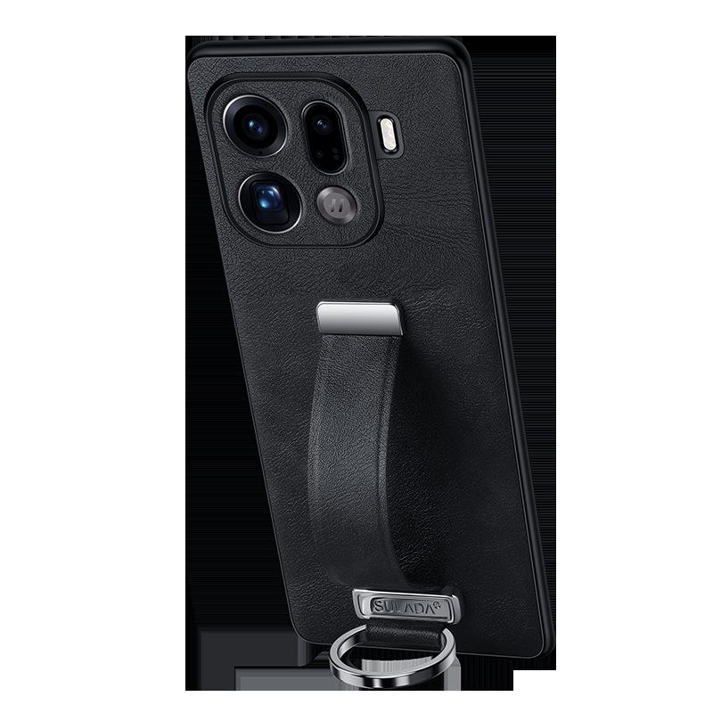 OPPO FindX9Pro/FindX8S Lux Leather Phone Case with Wrist Strap & Stand