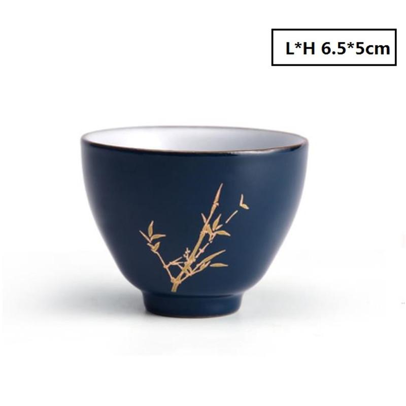 

Чайная чашка ручной работы Индиго, домашняя личная мастерская чашка, ручная роспись, посуда для напитков, 60 мл