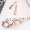 Elegant Fashion Women Pearl Rhinestone Dangle Chandelier Drop Earrings Jewelry