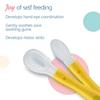 Luvlap Fun Club Baby Silicone Spoon Set Bpa Free 2 Pcs Green And Yellow 23.4 Cm Infant Weaning Toddler Feeding Spoons