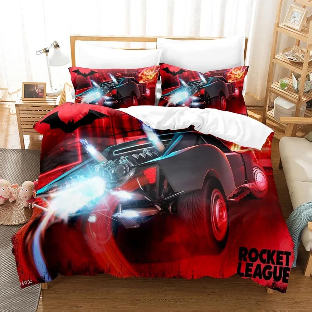 Rocket League Bedding Set Cartoon Comfortable Duvet Quilt Cover Pillowcase Bedding Set Children Bedroom Decoration Home Textile