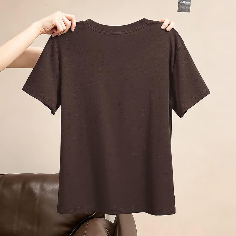 Sybayshe Women's Round Neck Slim Fit T-Shirt