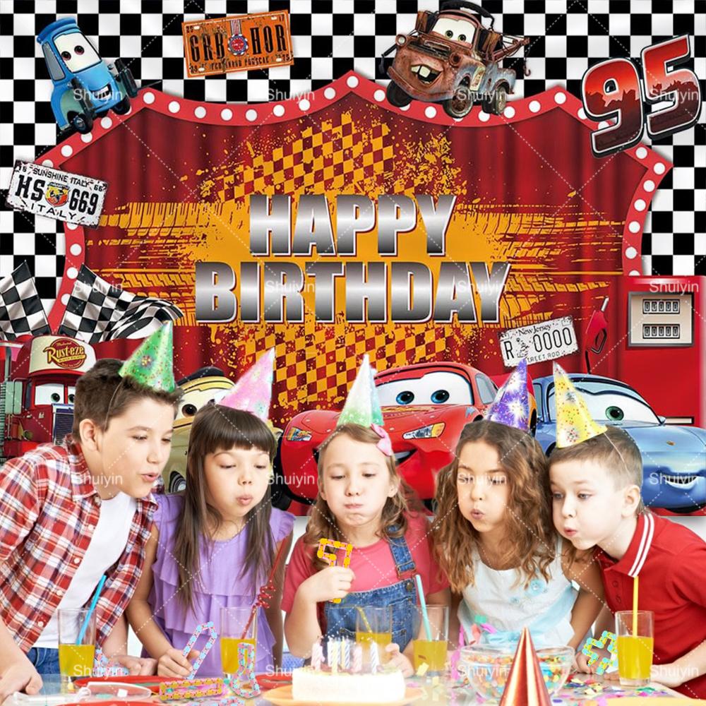 Disney Pixar Cars Lightning Mcqueen photo background for birthday party, studio photo background for kids, babies and baby welcome parties, AS41